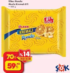 ÜLKER RONDO MUZLU KREMALI BİSKÜVİ 8'Lİ